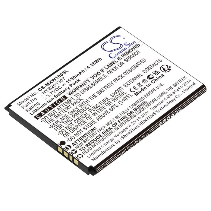Budget Mobile puhelimen MXW1 yhteensopiva akku 1150mAh