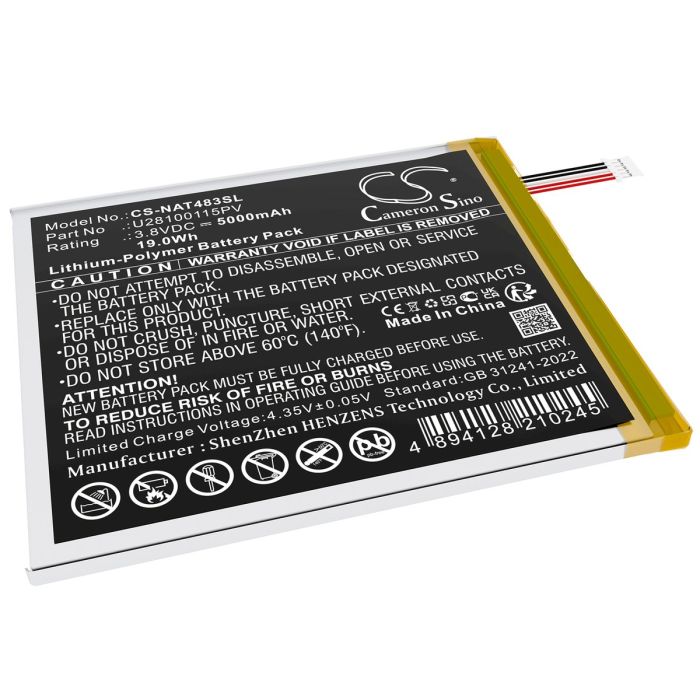 ONN tabletin Surf 8" 3rd, 100071483 yhteensopiva akku 5000mAh