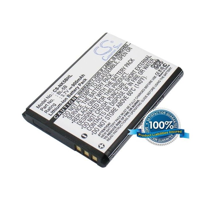 Nokia BL-5B yhteensopiva akku 900 mAh