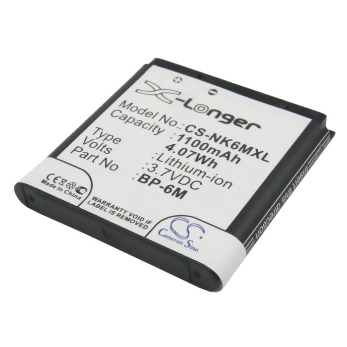 Nokia BP-6M yhteensopiva akku 1100 mAh