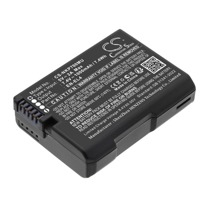 NIKON kameroiden D2H / D2Hs yhteensopiva akku 1000mAh NIKON kameroiden D2H / D2Hs yhteensopiva akku 1000mAh