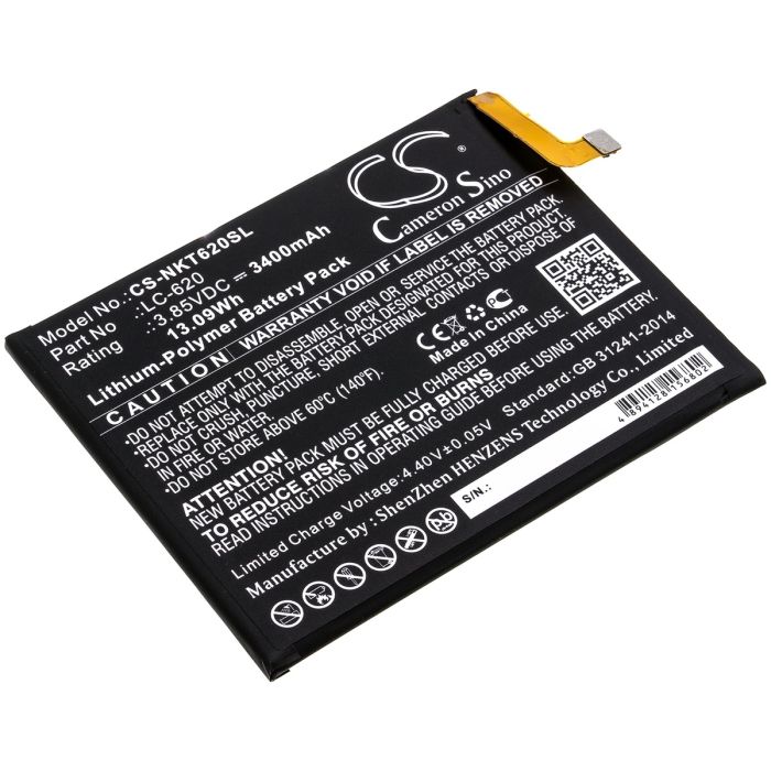 Nokia älypuhelinten 6.2 yhteensopiva akku 3400mAh