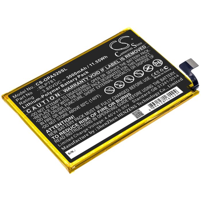 OPPO älypuhelinten A52 / CPH2061 yhteensopiva akku 3000mAh