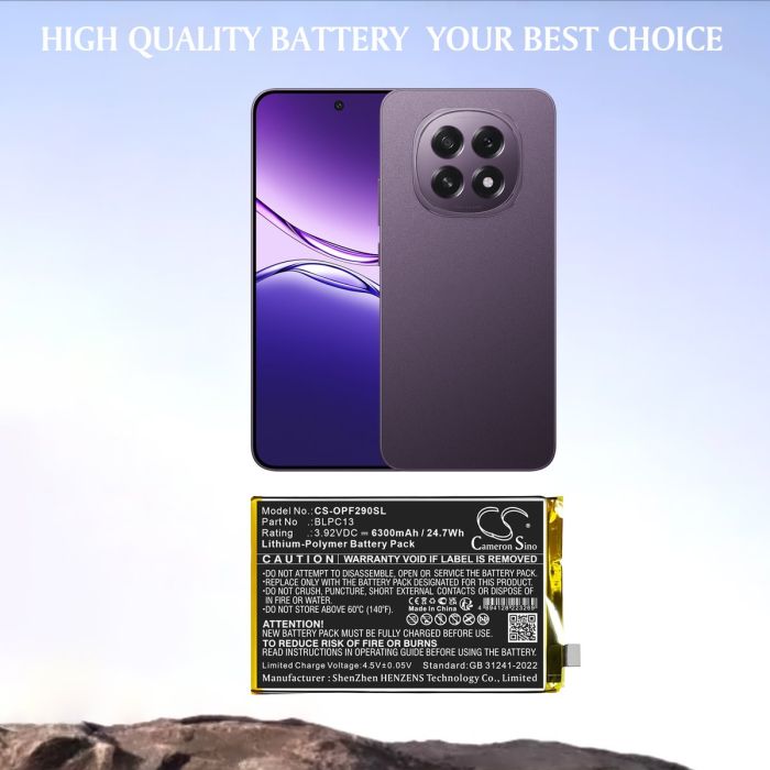 Oppo matkapuhelimen F29 5G yhteensopiva akku 6300mAh