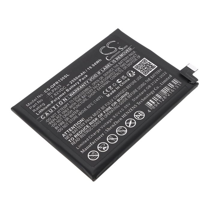 Oneplus puhelimen 12R 5G / Ace 3 5G yhteensopiva akku 2550mAh