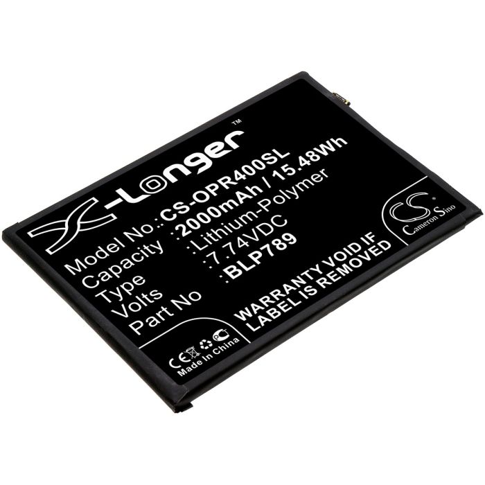 OPPO älypuhelinten CPH2091 / PDPM00 yhteensopiva akku 2000mAh