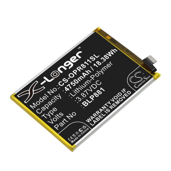 OPPO älypuhelinten Reno 4SE / Reno 5K yhteensopiva akku 4750mAh