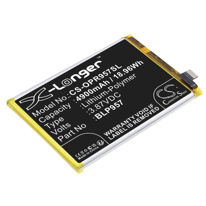 OPPO puhelimen Realme 10 5G / RMX3630 yhteensopiva akku 4900mAh