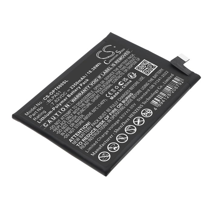 OPPO puhelimen Realme GT 6T yhteensopiva akku 2350mAh