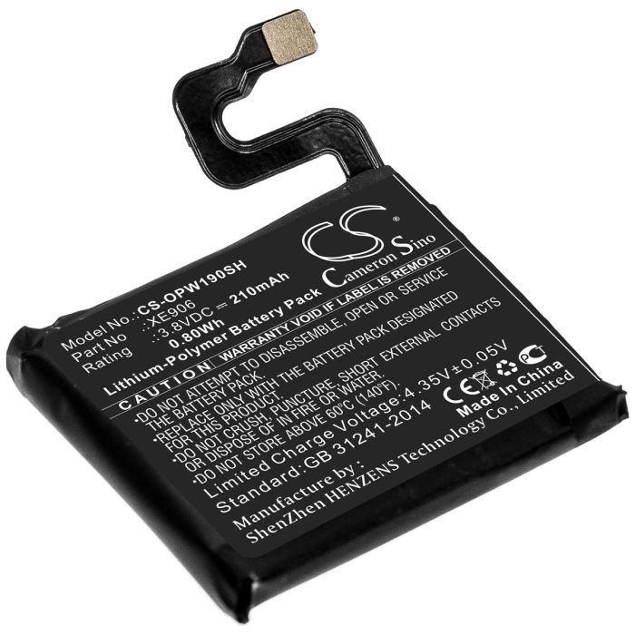 OPPO älykellojen 41mm / OW19W2 yhteensopiva akku 210mAh