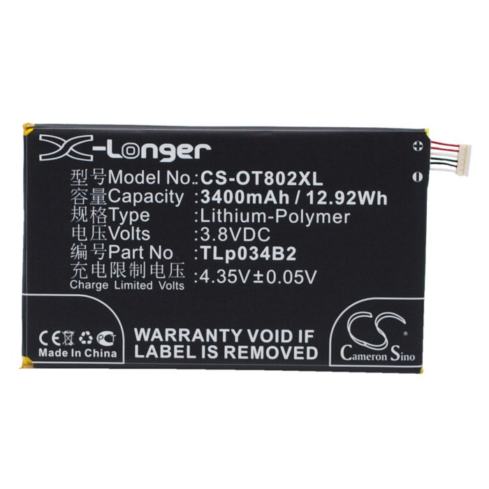 Alcatel A995L, Hero N3, One Touch 8020 akku 3400mAh