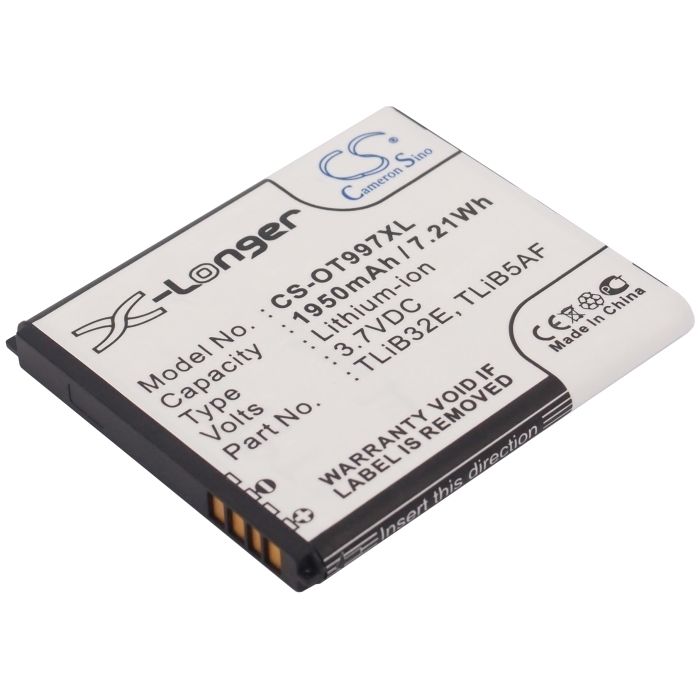 Alcatel One Touch 5035 / 997 puhelimen akku 1950 mAh Alcatel One Touch 5035 / 997 puhelimen akku 1950 mAh