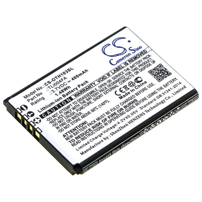 Alcatel älypuhelinten OneTouch 1013X / OneTouch 1035D yhteensopiva akku 400mAh
