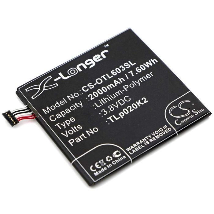 Alcatel 6039S-2AALUS7, One Touch Idol 3 4.7, OT-6039 akku 2000mAh