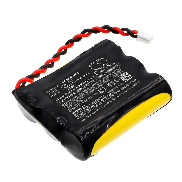 Philips lääketieteellisen laitteen Lifeline Systems 6800XT Communicator yhteensopiva akku 1000mAh