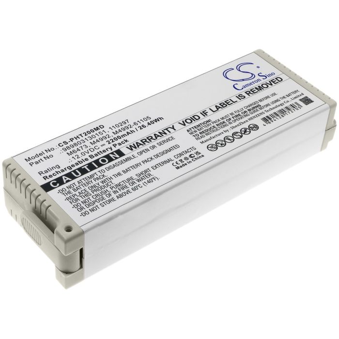 Philips lääketieteellisen laitteen ECG PageWriter Trim I / Pagewriter Trim 2 yhteensopiva akku 2200mAh