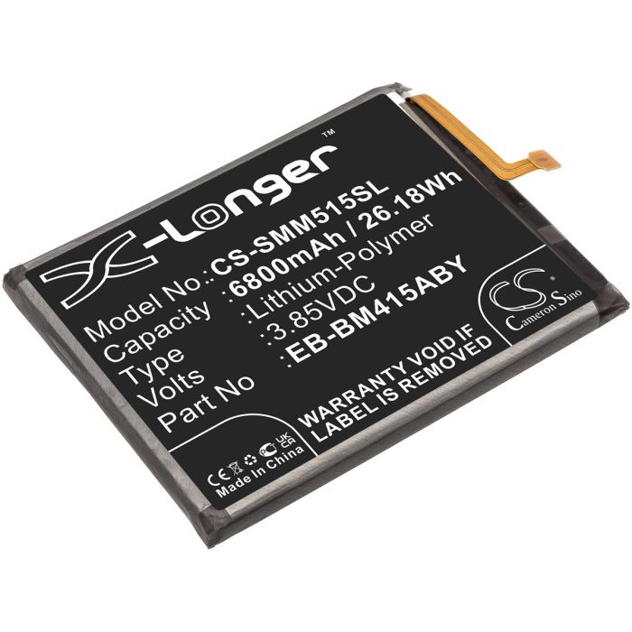 Samsung älypuhelinten Galaxy M51 / SM-M515 yhteensopiva akku 6800mAh
