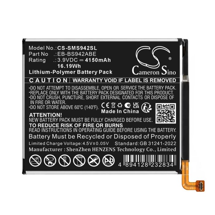 Samsung Galaxy S26, SM-S942A, SM-S942B yhteensopiva akku 4150 mAh