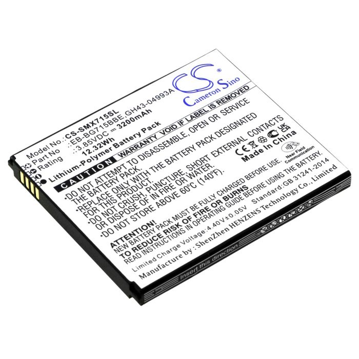 Samsung älypuhelinten Galaxy Xcover Pro / SM-G715 yhteensopiva akku 3200mAh Samsung älypuhelinten Galaxy Xcover Pro / SM-G715 yhteensopiva akku 3200mAh