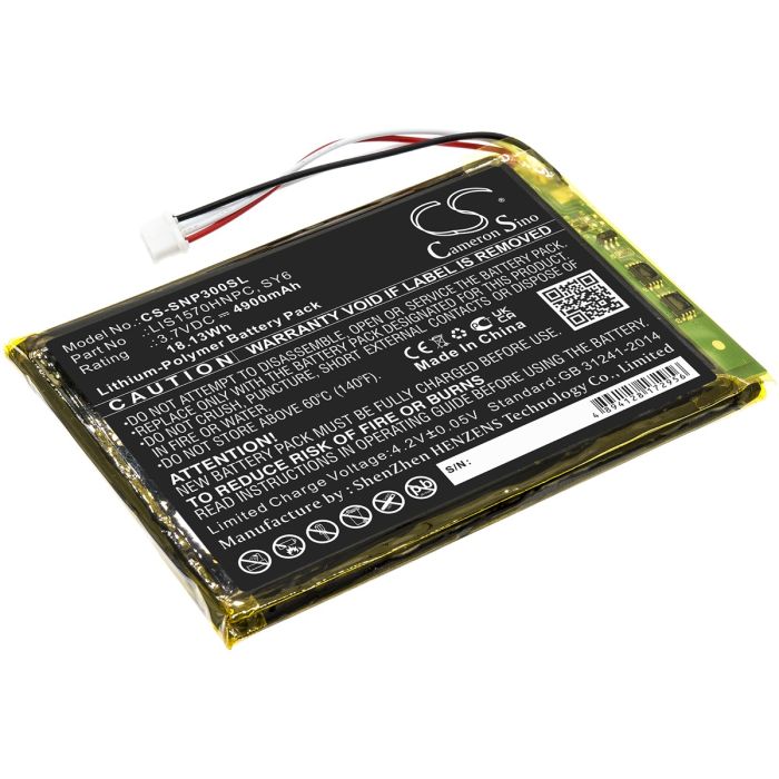 Sony vahvistimen PHA-3 / PHA-3C yhteensopiva akku 4900mAh