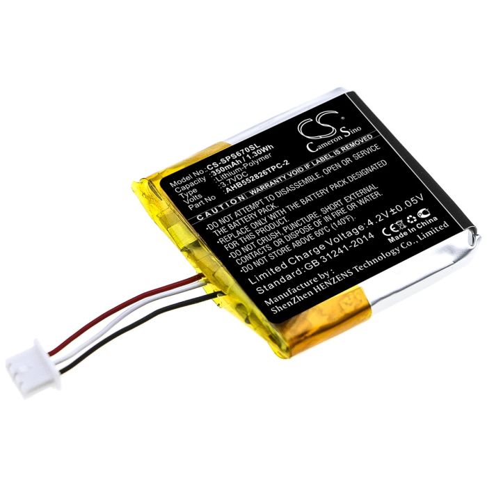 Sennheiser langattomien kuulokkeiden GSP 350 / GSP 500 yhteensopiva akku 350mAh