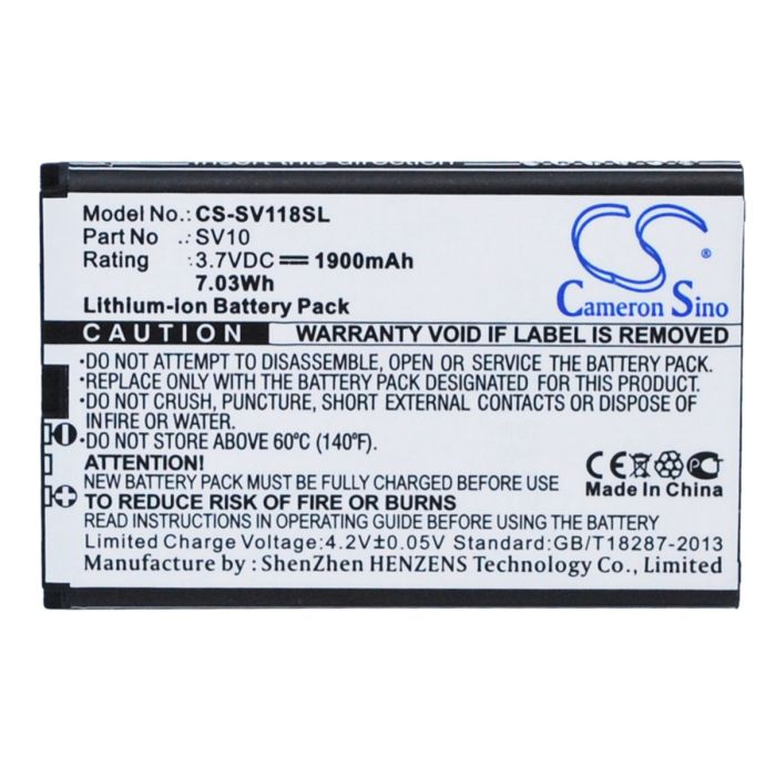 Sieval tutkimuslaitteen SV-118 yhteensopiva akku 1900mAh