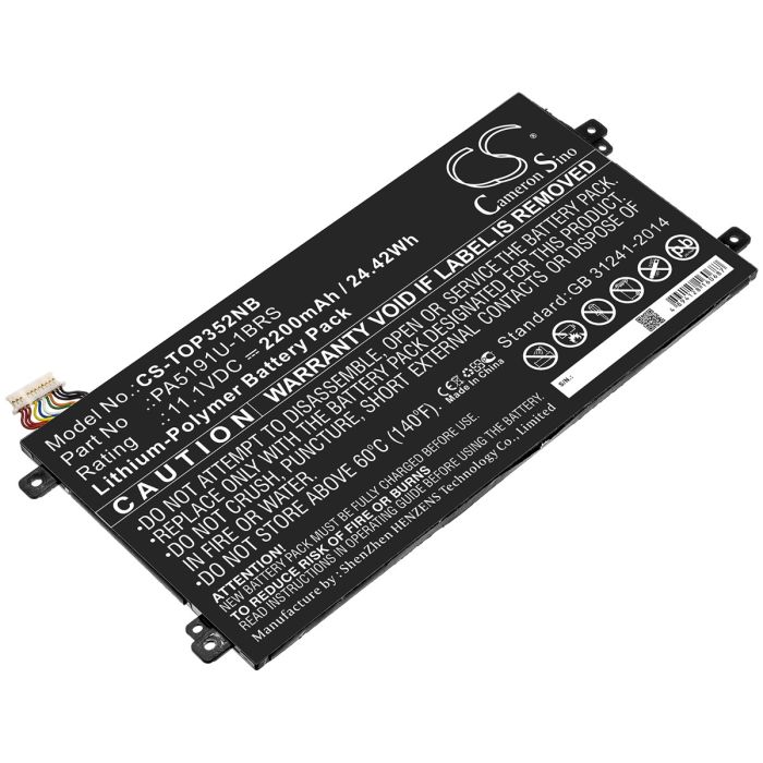 Toshiba kannettavan tietokoneen Satellite Click 2 Pro P30W-B-10E / P30W-B-10E yhteensopiva akku 2200mAh