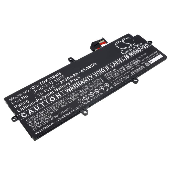Toshiba kannettavan tietokoneen Dynabook Portege A30 / Dynabook Portege A30-E-10K yhteensopiva akku 2700mAh