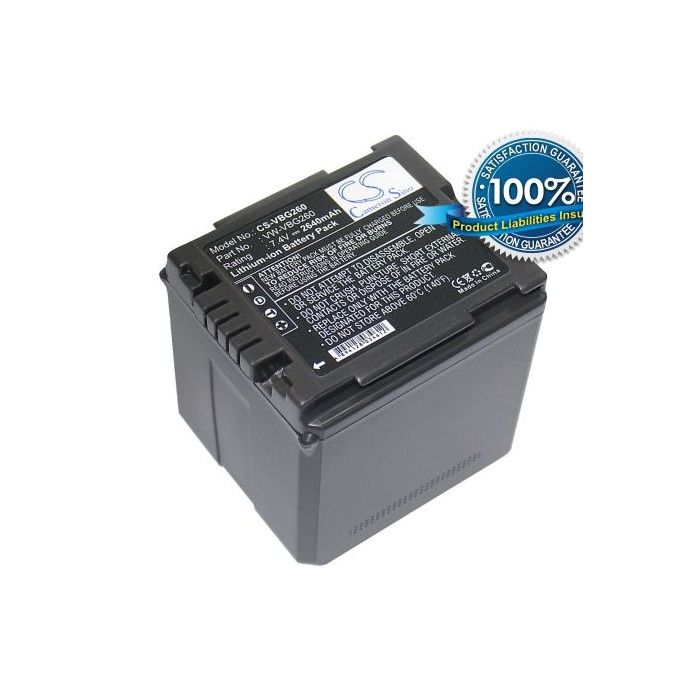 Panasonic VW-VBG260, VW-VBG260-K, VW-VBG260PPK akku - 2640 mAh Panasonic VW-VBG260, VW-VBG260-K, VW-VBG260PPK akku - 2640 mAh