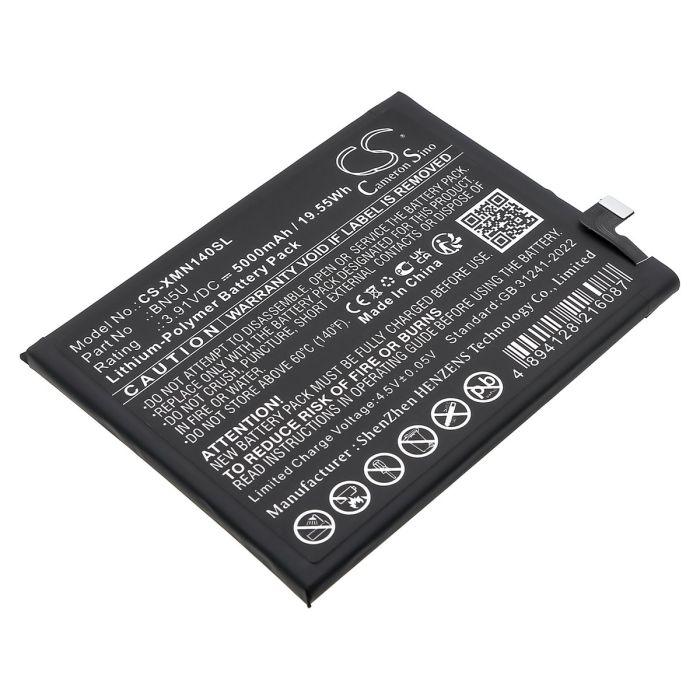 Redmi puhelimen Note 14 5G yhteensopiva akku 5000mAh
