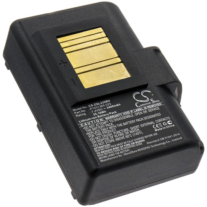 Zebra kannettavien tulostimen QLN220 / QLn220HC yhteensopiva akku 3400mAh