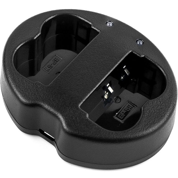 Canon BP-511 / BP-511A / BP-512 yhteensopiva USB-akkulaturi kahdelle akulle