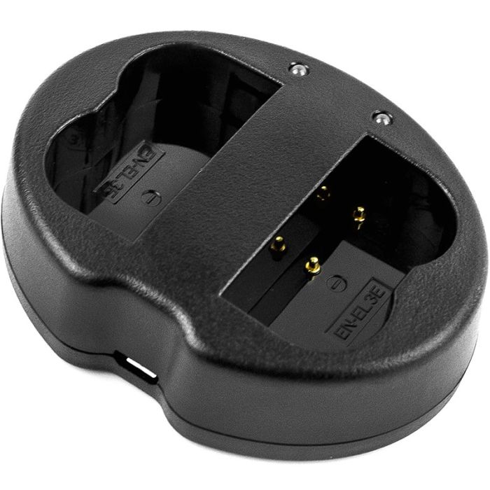 Nikon EN-EL3e yhteensopiva USB-akkulaturi kahdelle akulle
