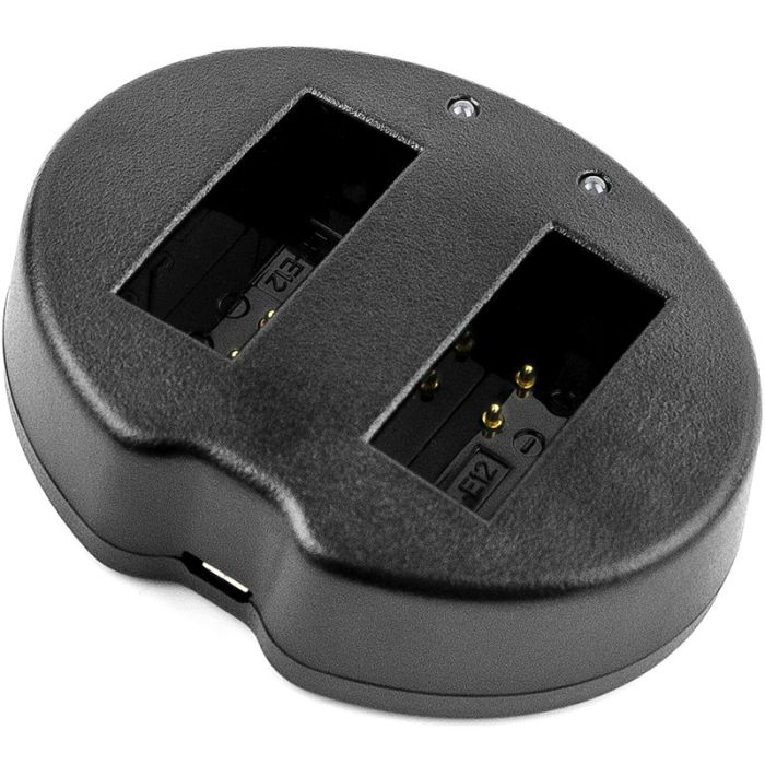 Canon LP-E12 yhteensopiva USB-akkulaturi kahdelle akulle