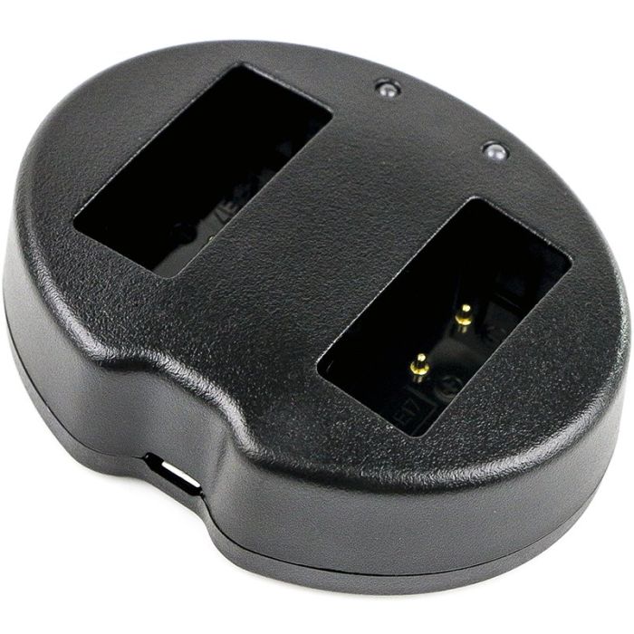 Canon LP-E17 yhteensopiva USB-akkulaturi kahdelle akulle