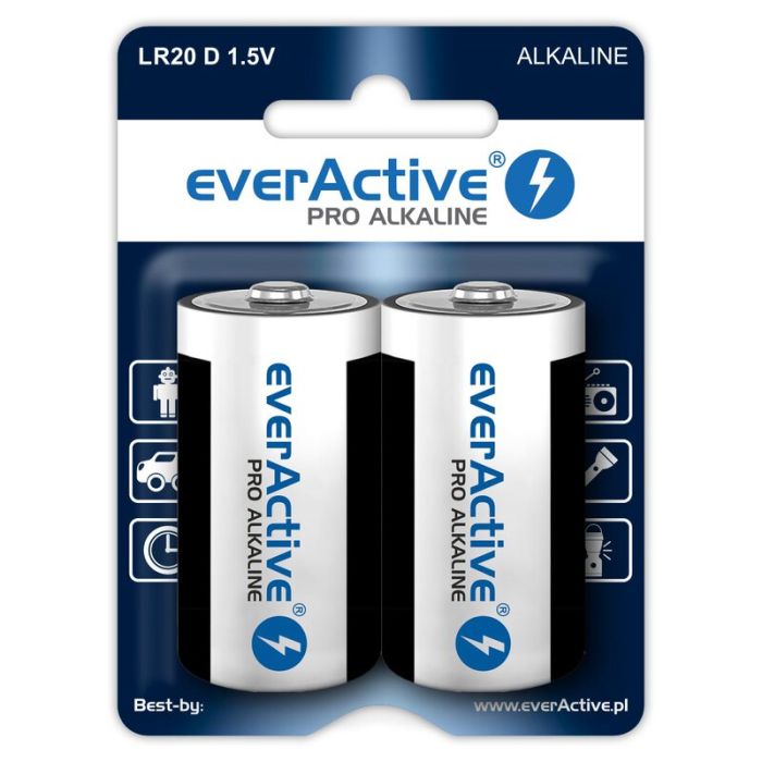 everActive Pro Alkaliparisto D / LR20 1,5V - 2 kpl pakkaus