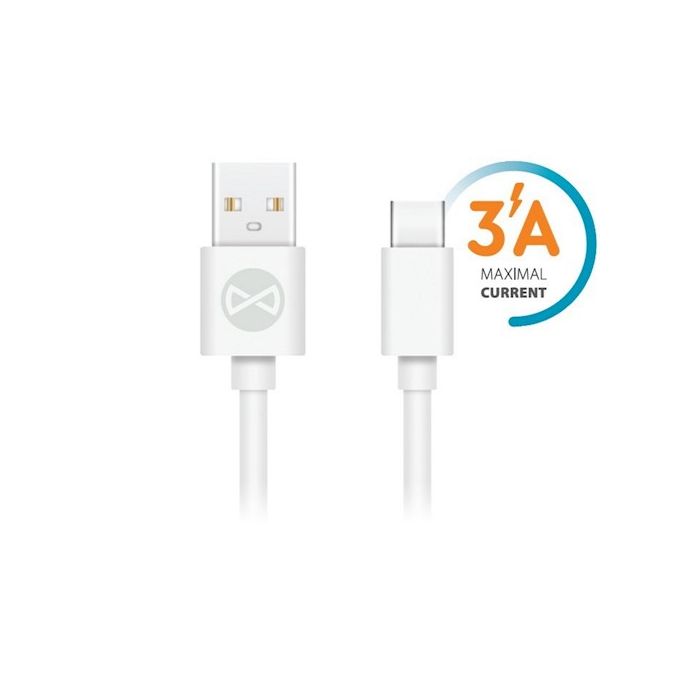 Forever USB-C kaapeli 3A 1m, valkoinen