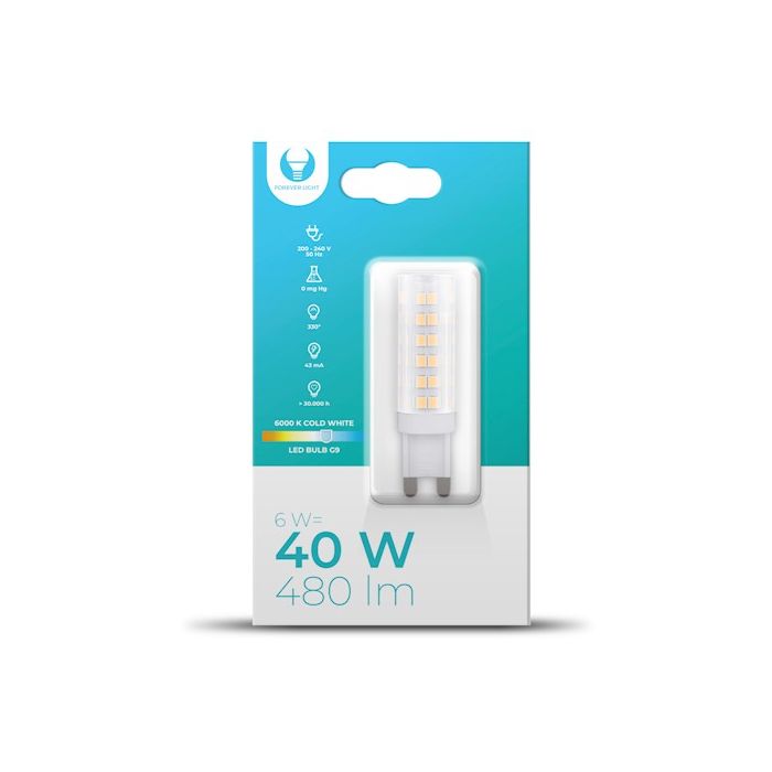 Forever Light LED Lamppu G9 6W 230V 480lm 6000K kylmä valkoinen