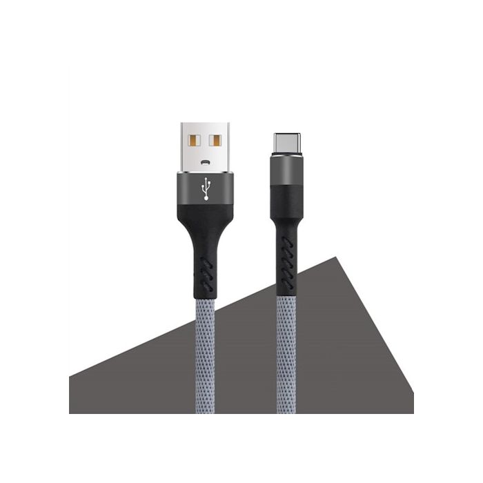 Maxlife MXUC-01 USB A - USB-C 1m 2A Fast Charge Latauskaapeli - Harmaa