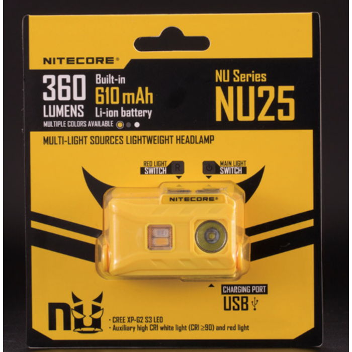 Otsavalaisin Nitecore NU25 360 lm, keltainen