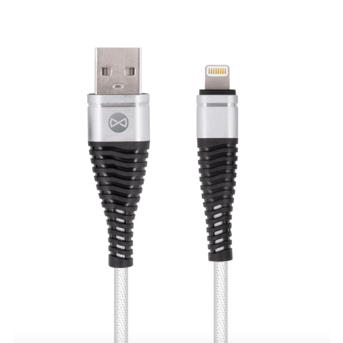 Forever Shark Lightning USB-kaapeli 1m, valkoinen