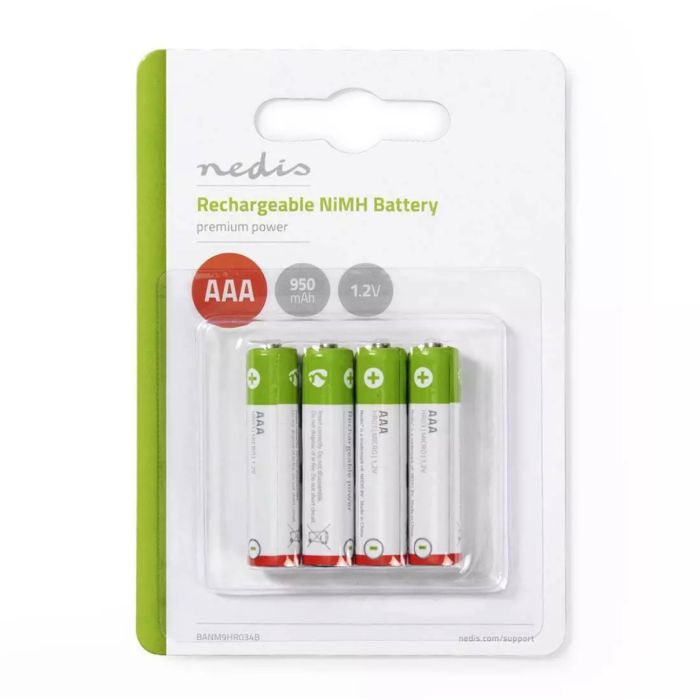 Ladattava Ni-MH-Akku, AAA 1,2 V 950 mAh | 4 kpl