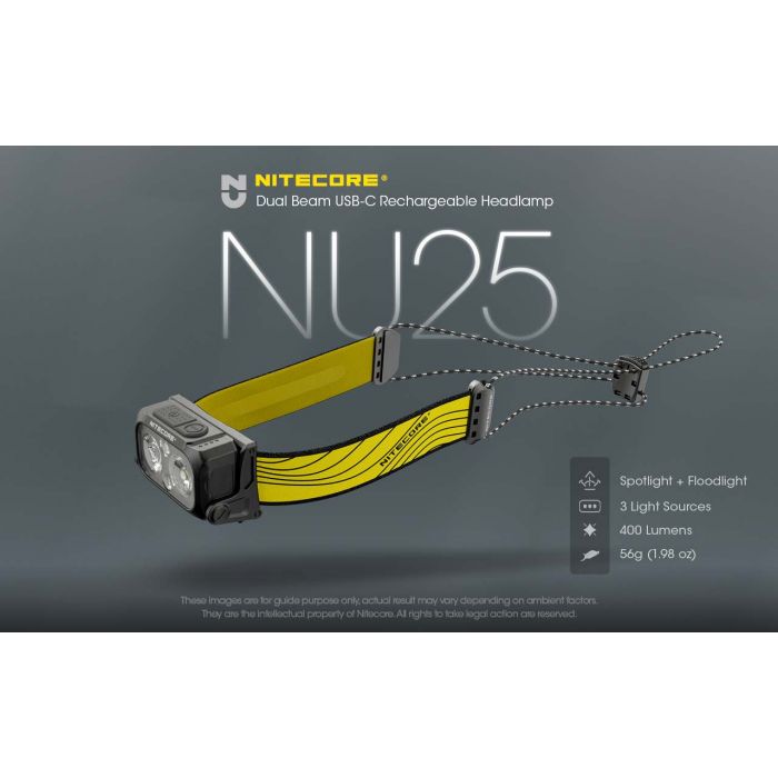 Otsavalaisin Nitecore NU25 400 lm, musta