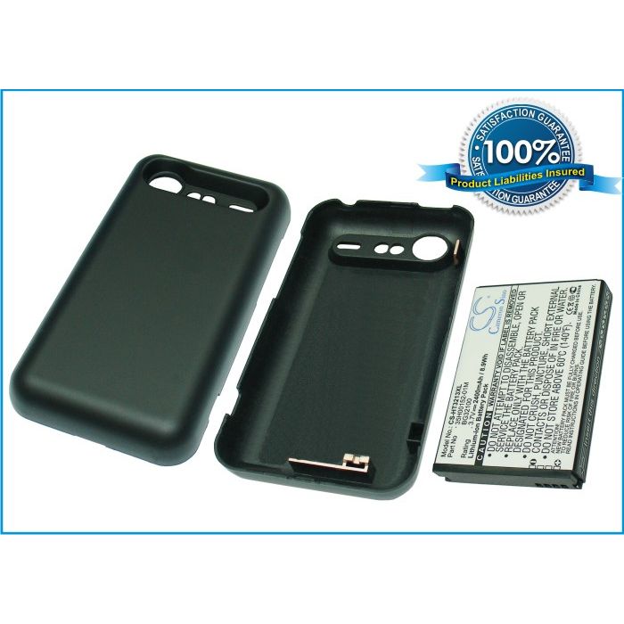 HTC Incredible S, Incredible S S710E, S710E, PG32130 Extended With Back Cover yhteensopia akku - 2400 mAh HTC Incredible S, Incredible S S710E, S710E, PG32130 Extended With Back Cover yhteensopia akku - 2400 mAh