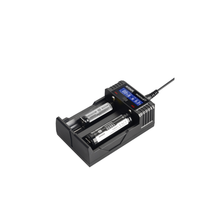 XTAR ROCKET SV2 Nopea 2 x 2.0 A akkuparistolaturi LCD näytöllä