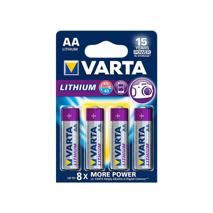 4 x Varta Litium L91 R6 AA paristo