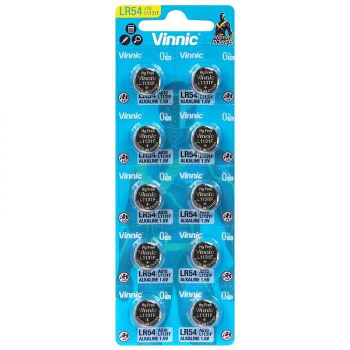 Vinnic Nappiparisto AG10 / LR54 / LR1131 10 kpl pakkaus