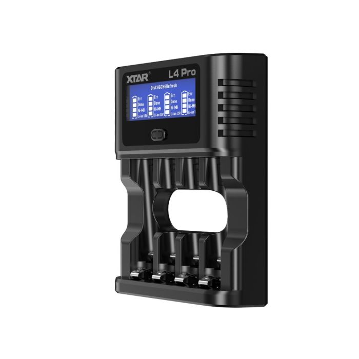 XTAR L4 PRO USB-C paristolaturi AA / AAA – LCD-näyttö ja elvytystoiminto