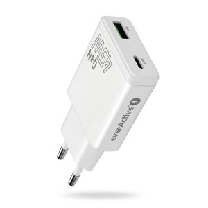 everActive SC-460Q verkkolaturi 45 W PD, 1 × USB-C + 1 × USB-A