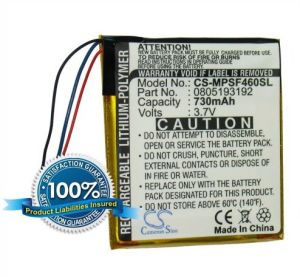 SanDisk Sansa View 8GB, Sansa View 16GB, View 32GB, Sansa SMDX10R-8192K-P70 akku 600 mAh